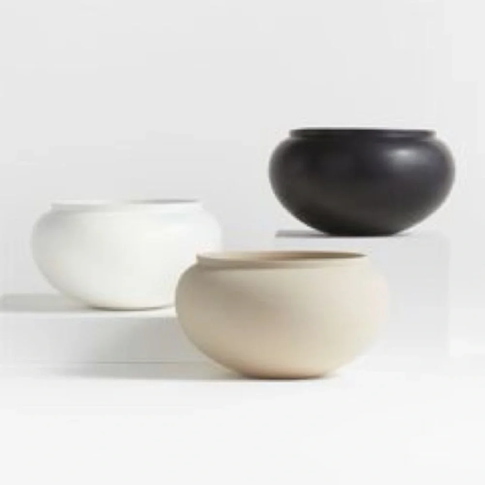 Jimena Black Ceramic Centerpiece Bowl
